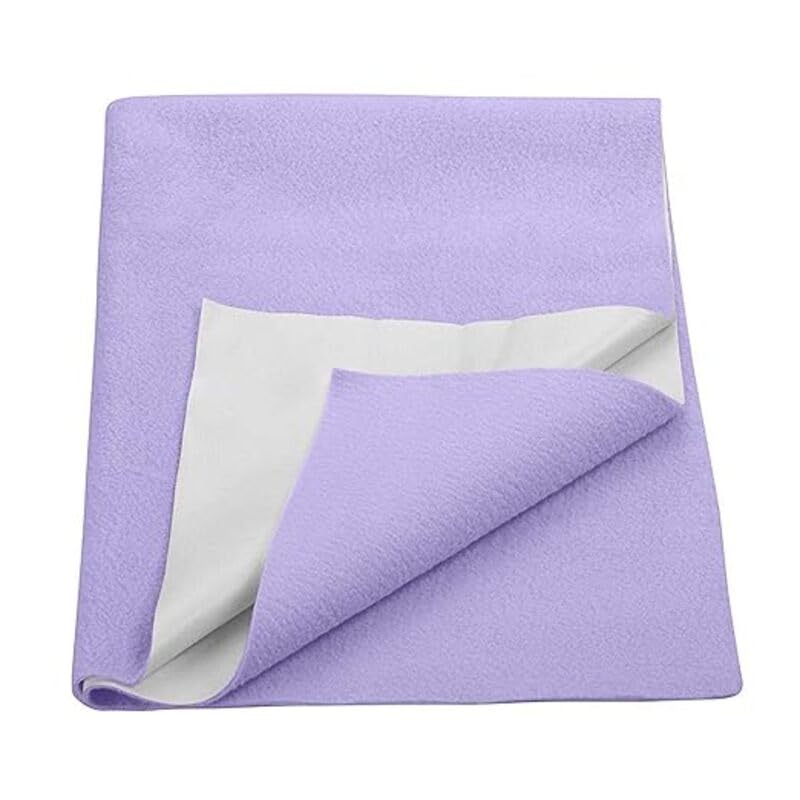 Blenzza Deco™ Cotton New Born Babies Dry Sheet Baby Bed Protecting Mat Pack of 1 (Light Purple) - Image 1