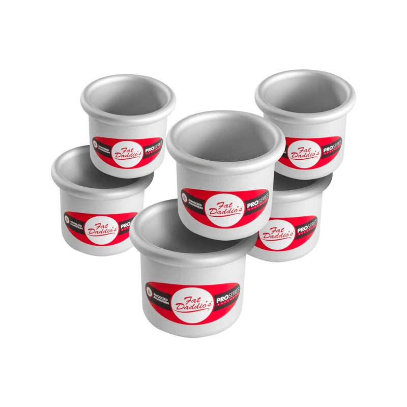 Fat Daddio's Fat Daddios PRD33CASE Anodized Aluminum Round Cake Pans 3 x 3 inch Set of 6 - Image 2