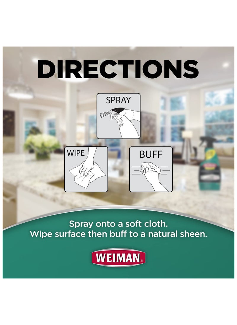 Weiman Disinfectant Granite Daily Clean & Shine - 12 fl oz (2 Pack) Safely Clean Disinfect and Shine Granite Marble Soapstone Quartz Quartzite Slate Limestone Corian Laminate Tile Countertop  - Image 3