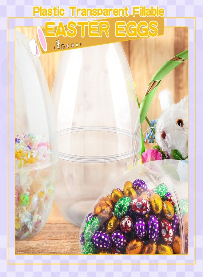 Restroma 9 Pack 10 Inch Jumbo Clear Easter Eggs Large Fillable Easter Eggs Blank Transparent Plastic Eggs for Easter Party Favor - Image 3