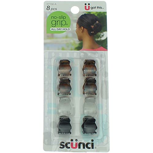 Scunci No-slip Grip Mini Oval Top Jaw Clips, 8 Count - Image 2