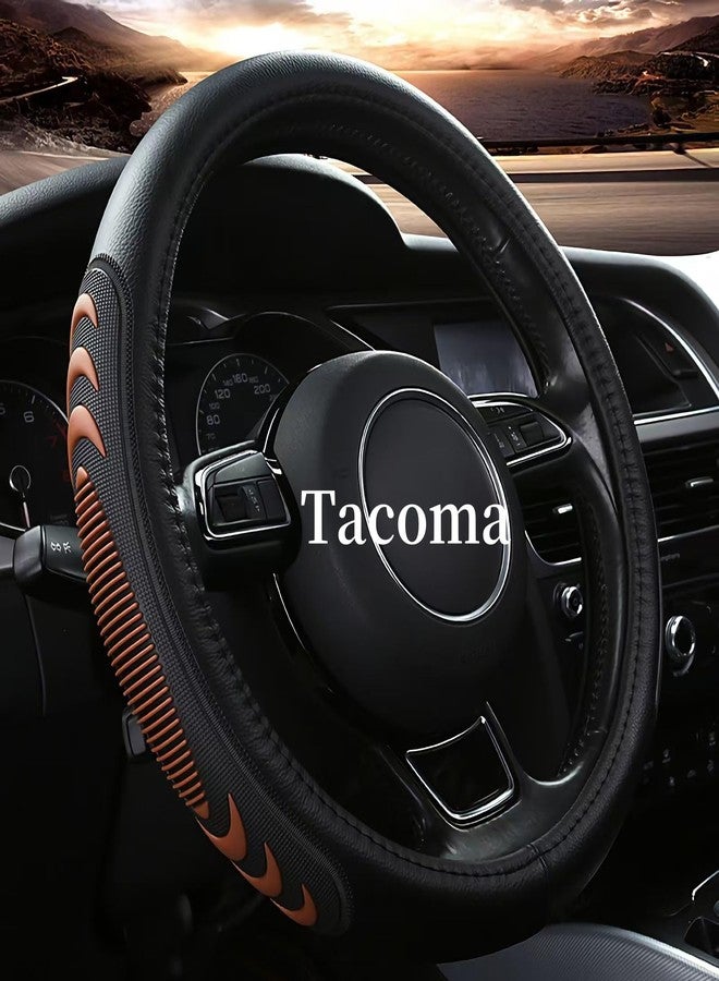 Yangday Leather Steering Wheel Cover for Toyota Tacoma 4Runner Tundra, 15.5-16 inches Car Steering Wheel Cover with Anti-Slip Massage Particle (Brown) - Image 1