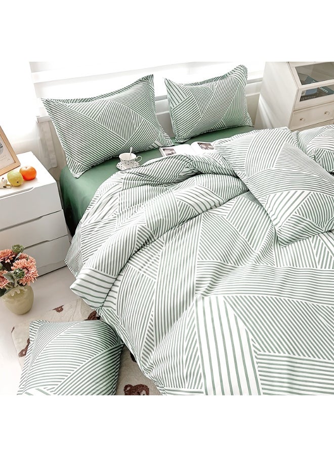 INFOSUN Duvet Cover Set King Size 4 Pcs, Include 1 Quilt Cover 220 x 240cm & 2 Pillow Cases 45 x 74cm & 1 Bedsheet 230 x 250cm, Super Soft Quality Cotton Bedding Set, NO Comforter  - Image 3