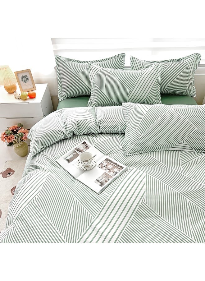 INFOSUN Duvet Cover Set King Size 4 Pcs, Include 1 Quilt Cover 220 x 240cm & 2 Pillow Cases 45 x 74cm & 1 Bedsheet 230 x 250cm, Super Soft Quality Cotton Bedding Set, NO Comforter  - Image 2