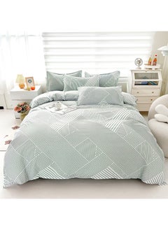 INFOSUN Duvet Cover Set King Size 4 Pcs, Include 1 Quilt Cover 220 x 240cm & 2 Pillow Cases 45 x 74cm & 1 Bedsheet 230 x 250cm, Super Soft Quality Cotton Bedding Set, NO Comforter  - Image 1