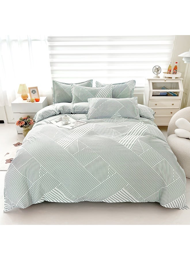 INFOSUN Duvet Cover Set King Size 4 Pcs, Include 1 Quilt Cover 220 x 240cm & 2 Pillow Cases 45 x 74cm & 1 Bedsheet 230 x 250cm, Super Soft Quality Cotton Bedding Set, NO Comforter  - Image 1