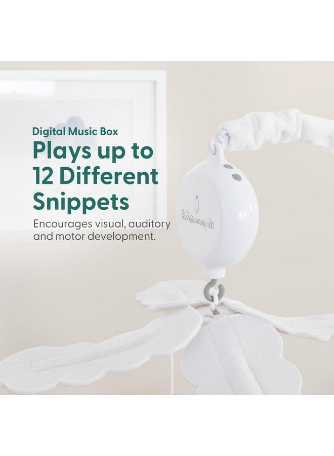 The Peanut Shell The Peanutshell Crib Mobile for Girls or Boys - Soft Grey Musical Baby Crib Mobile with 12 Lullabies, Cute Elephant Baby Grey Elephant Nursery Decor - Image 3