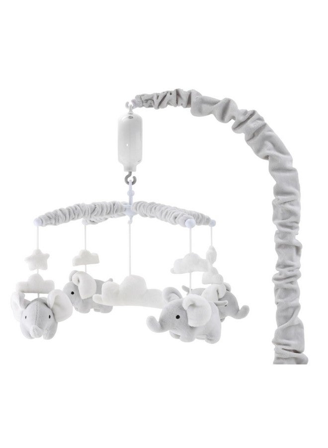 The Peanut Shell The Peanutshell Crib Mobile for Girls or Boys - Soft Grey Musical Baby Crib Mobile with 12 Lullabies, Cute Elephant Baby Grey Elephant Nursery Decor - Image 1