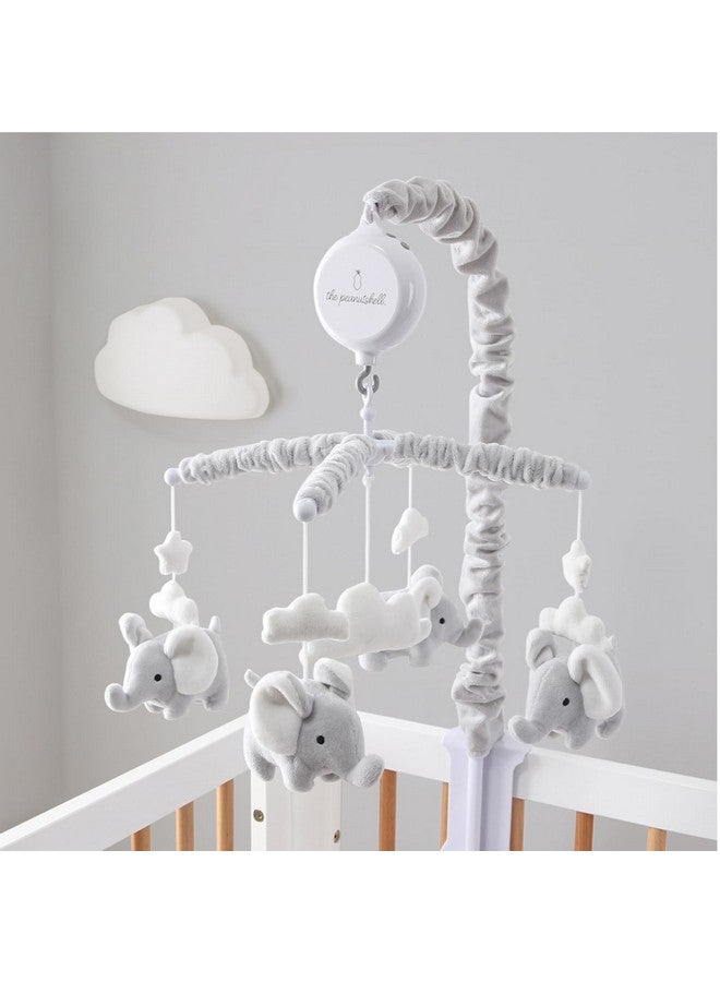 The Peanut Shell The Peanutshell Crib Mobile for Girls or Boys - Soft Grey Musical Baby Crib Mobile with 12 Lullabies, Cute Elephant Baby Grey Elephant Nursery Decor - Image 5