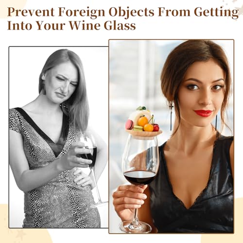 FZMEHL 10 Pcs Wine Glass Charcuterie Topper, 4" Mini Charcuterie Boards, Wine Appetizer Plates for Family Gatherings, Restaurants, Bars - Image 3