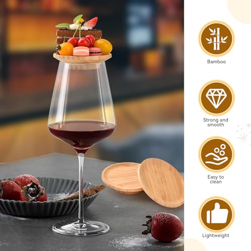 FZMEHL 10 Pcs Wine Glass Charcuterie Topper, 4" Mini Charcuterie Boards, Wine Appetizer Plates for Family Gatherings, Restaurants, Bars - Image 4