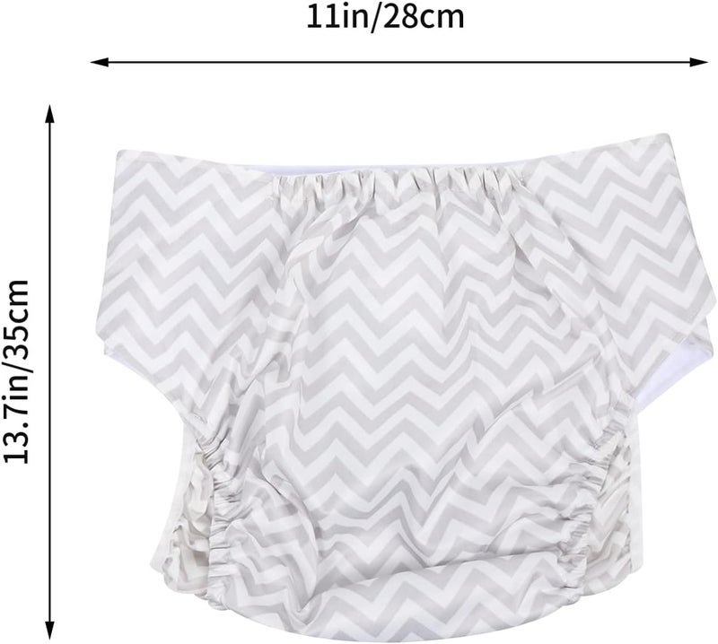 cheekyglo Adult Diaper Washable Cloth Diaper Incontinence Diaper Washable Briefs Anti Leak Reusable Diaper for Women Men Grey - Image 2