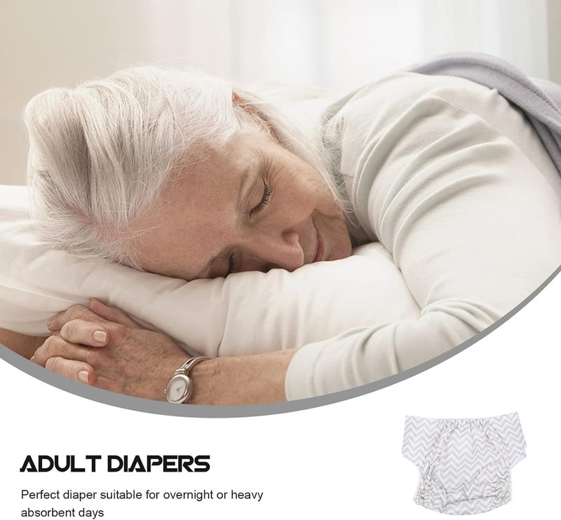 cheekyglo Adult Diaper Washable Cloth Diaper Incontinence Diaper Washable Briefs Anti Leak Reusable Diaper for Women Men Grey - Image 4