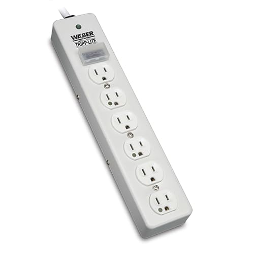 TRIPP LITE SPS606HGRA Surge Protector Strip Medical RT Angle Plug 6 Outlet 6-Feet Cord Light Gray - Image 1