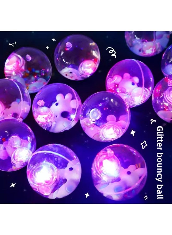 Super-cool Ribbon Bouncing Ball Gold Wire Jumping Ball Flash Crystal Ball Luminous Stall Toys Luminous Toys-Color:6.5CM Three-dimensional Animal With Rope