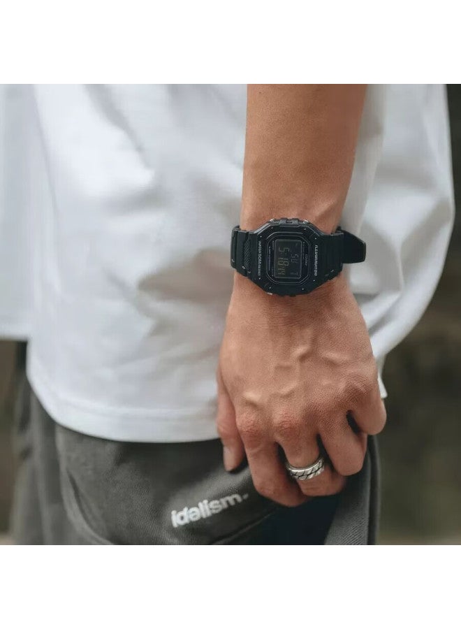 CASIO Men'S Retro Square Sports Waterproof Student Men And Women F91W Series Watch W-218H-1B - Image 2