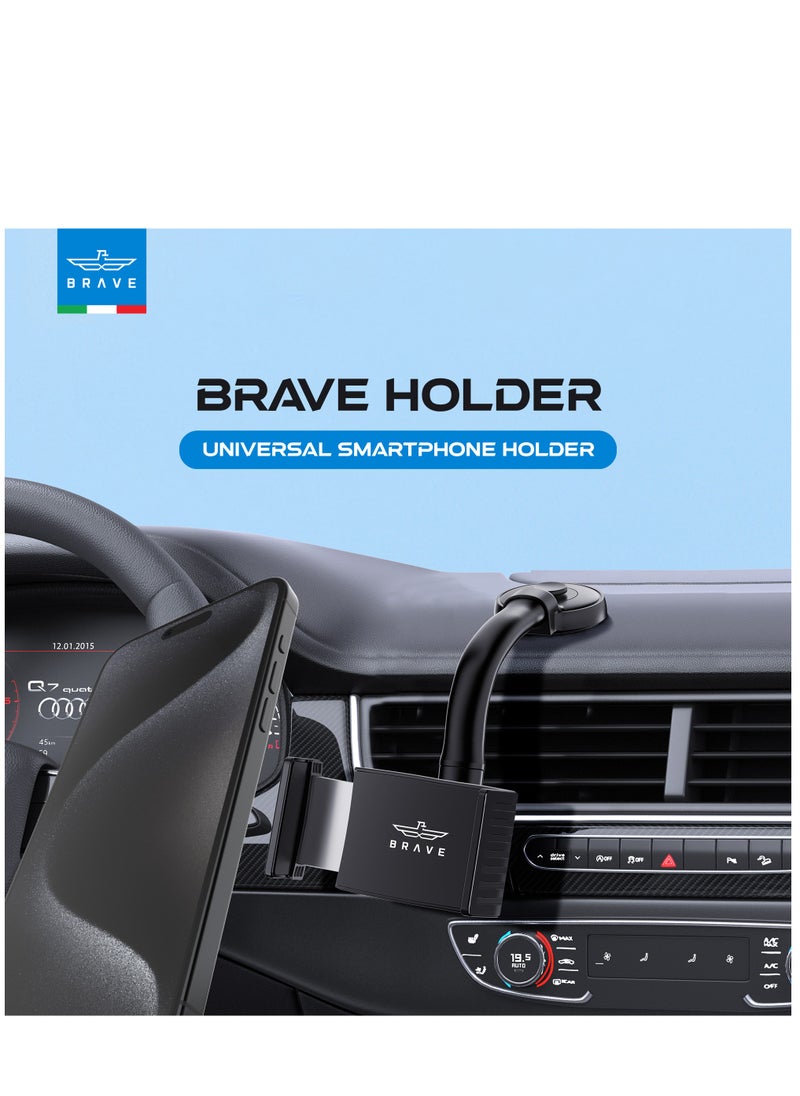 Universal Car Phone Mount - Hands-Free Dashboard Holder for Tesla & All Smartphones | Compatible with iPhone 16 Pro Max, 16 Pro, 16 Plus, 15 Series, Samsung Galaxy S24/S23 | Secure and Adjustable Cell Phone Holder for LCD Display | 360° Rotation & Easy Installation