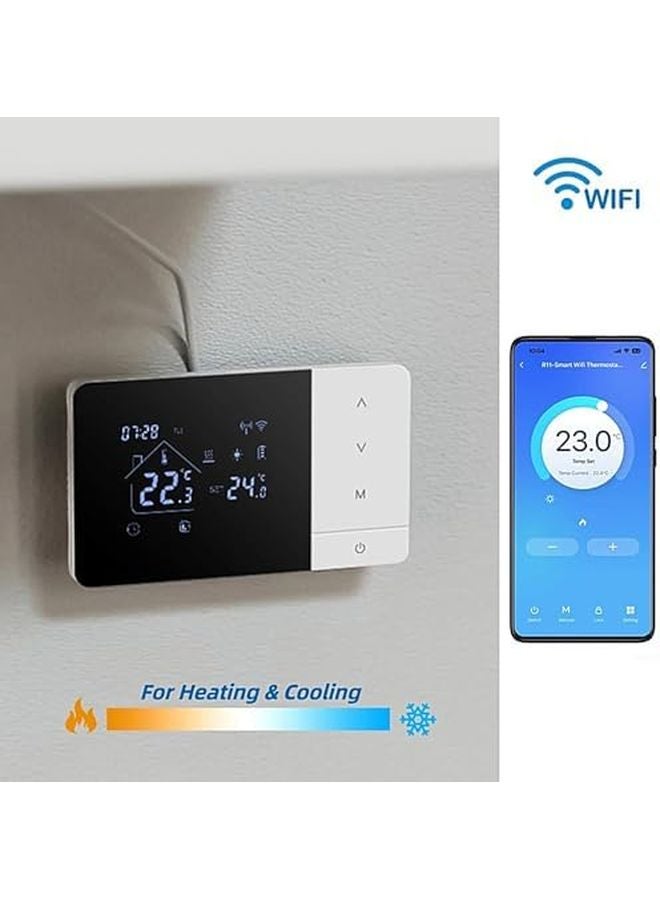 Smart Thermostat Wifi Heat Cool Controller APP Voice Touchscreen Sensor Energy Saving Design 5 51x3 19x0 79 in - Image 4