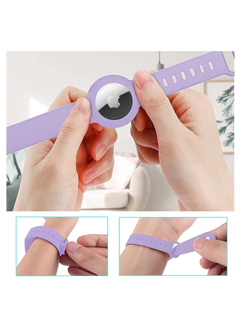 Captaintech 2 Pcs Airtag Wristbands for Kids Soft Silicone Bracelet Lightweight Waterproof Band Compatible with Apple Airtag Watch Band for Children and Toddler - Image 5