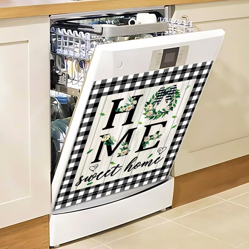 KAPLIPE Sweet Home Dishwasher Magnet Cover, Spring Eucalyptus Leaves Dishwasher Magnetic Cover for Kitchen Decoration Farmhouse Dish Washer Covers Refrigerator Sticker Fridge Panel Decal 23x26In - Image 5