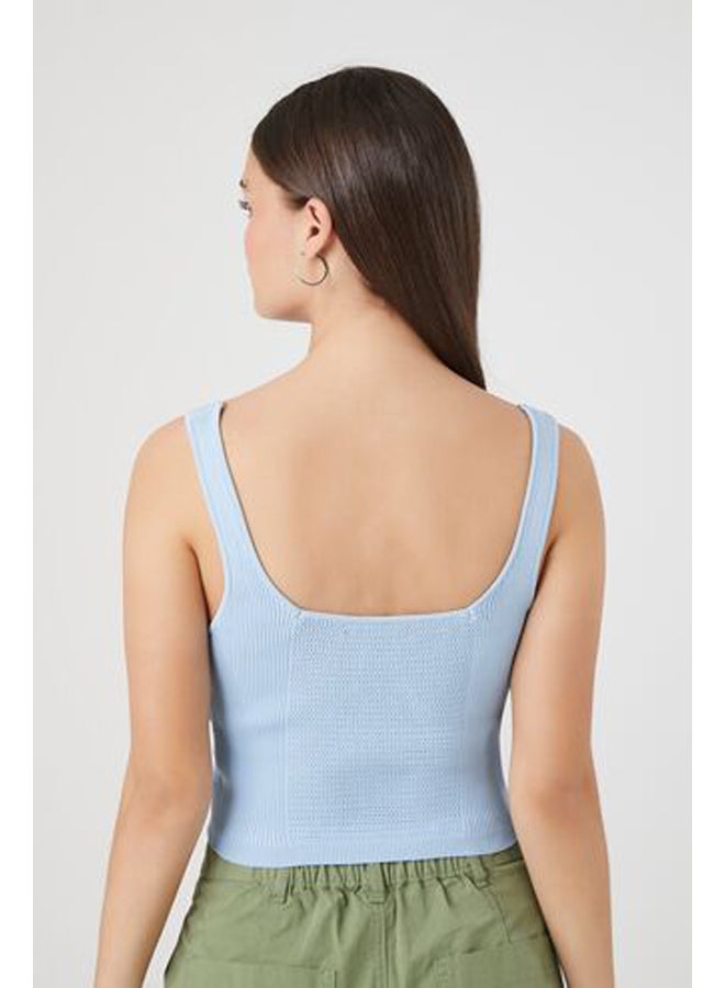 FOREVER 21 Sweater-Knit Cutout Cropped Tank Top - Image 3