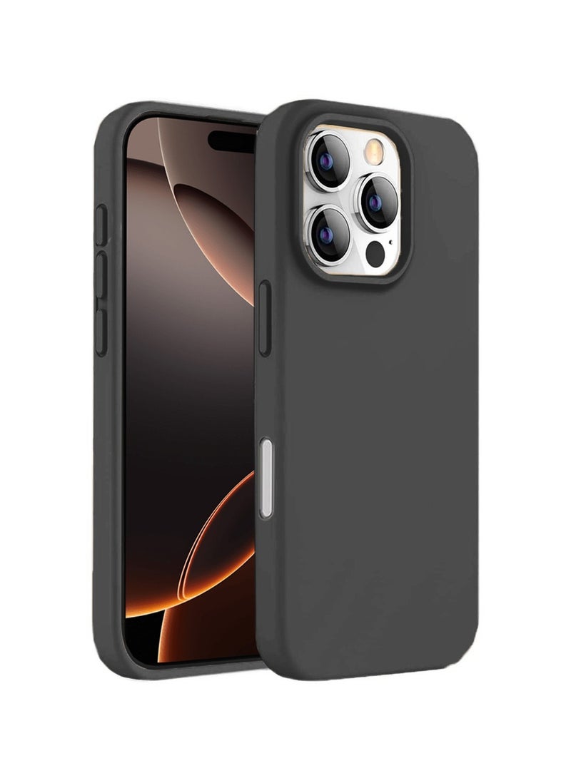 Techie Soft Smooth Silicone MagSafe Back Cover Case with Inner Microfiber Lining for Apple iPhone 16 Pro Max – Black - Image 1