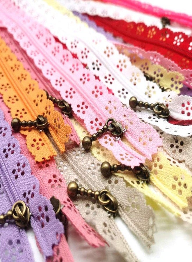 LNKA 40Pcs Novelty Sewing Lace Zippers 20CM(7.8inch) 3# End Zipper DIY Nylon Coil Flower Zipper for DIY Sewing Tailor Craft Bed Bag - Image 2