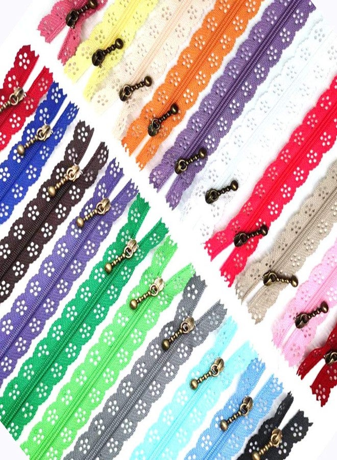 LNKA 40Pcs Novelty Sewing Lace Zippers 20CM(7.8inch) 3# End Zipper DIY Nylon Coil Flower Zipper for DIY Sewing Tailor Craft Bed Bag - Image 1