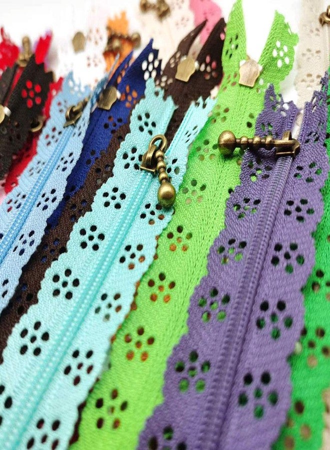 LNKA 40Pcs Novelty Sewing Lace Zippers 20CM(7.8inch) 3# End Zipper DIY Nylon Coil Flower Zipper for DIY Sewing Tailor Craft Bed Bag - Image 3