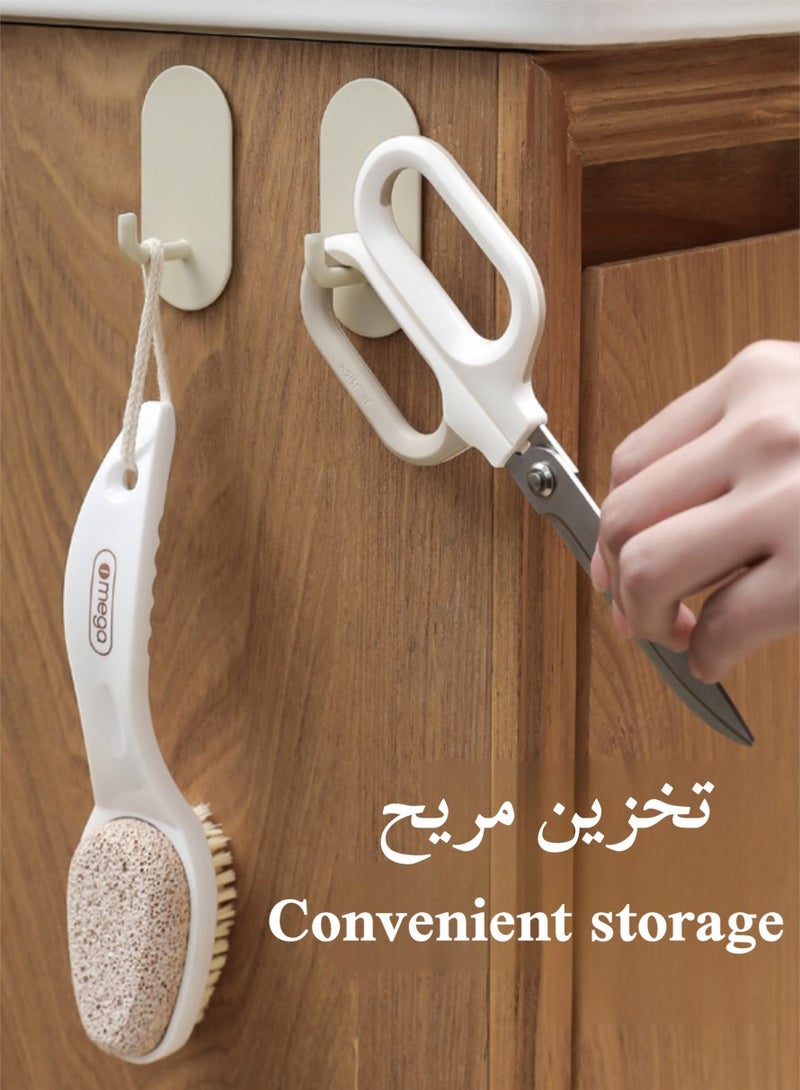 5-Piece Wall Hooks, Heavy Duty Self Adhesive Hooks, Wall Hanger Hooks White, Without Nails Drill Free Strong Sticky Hook, for Bathroom, Kitchen, Hanging, Coat Robe, Towel, Key  - Image 3