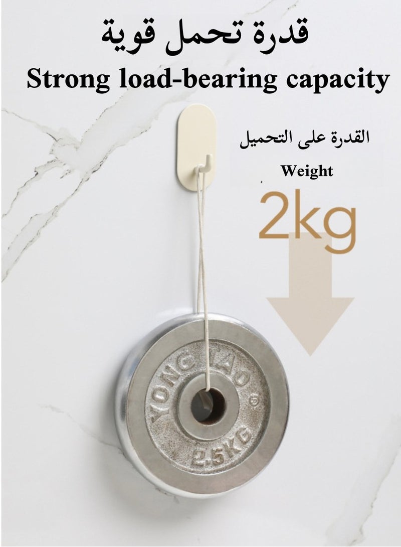 5-Piece Wall Hooks, Heavy Duty Self Adhesive Hooks, Wall Hanger Hooks White, Without Nails Drill Free Strong Sticky Hook, for Bathroom, Kitchen, Hanging, Coat Robe, Towel, Key  - Image 5