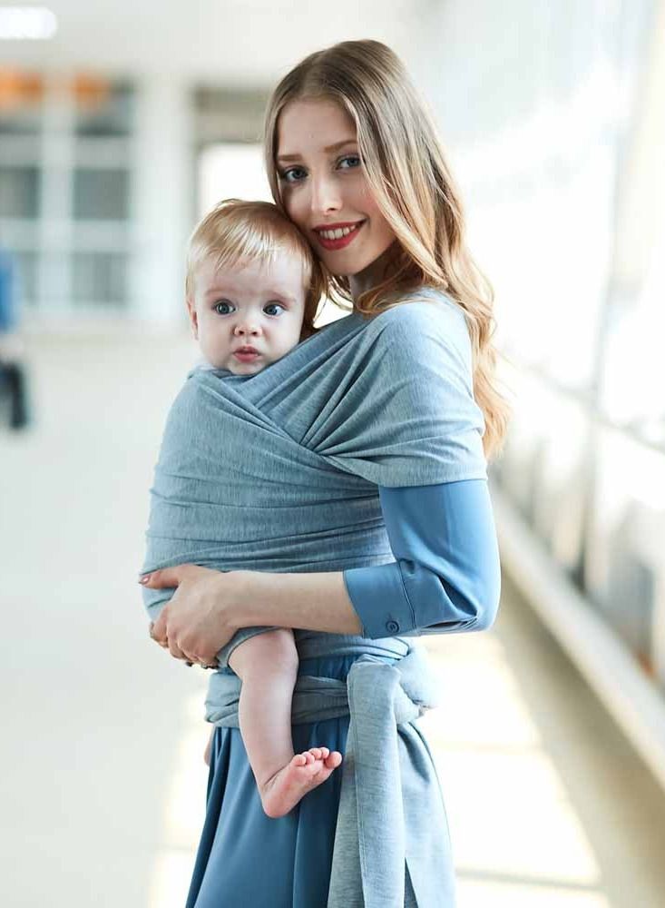Loquat Baby Sling Wrap Carrier Soothing Stretchy Breathable Ergonomic Newborn To Toddler Blue 