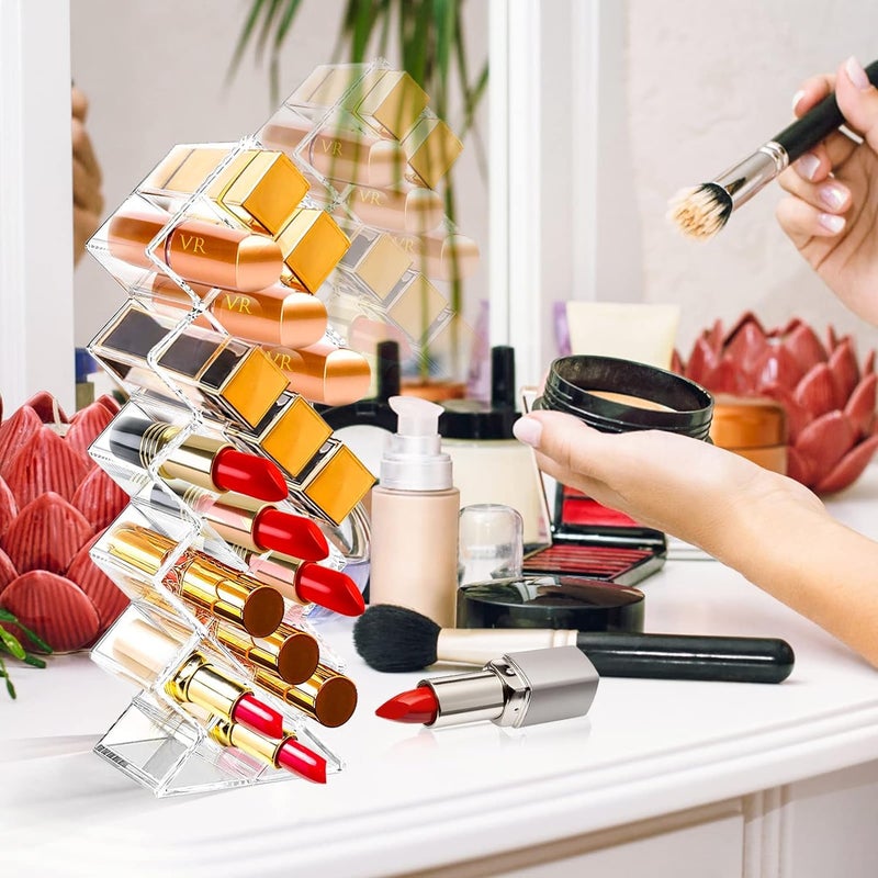 GREECHO GREECHO 16 Grid Lipstick Holder Clear Acrylic Lipgloss Organizer Compact Fish Shape Lip Balm Storage Box Compact Lipstick Storage Display Stand 1  - Image 5