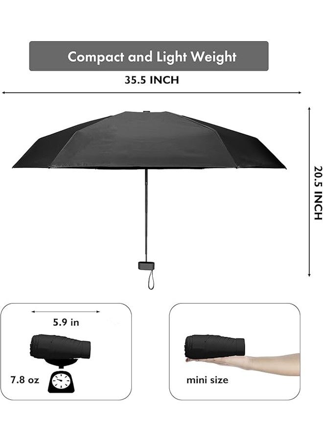 Mini Travel Sun Umbrella,Small Compact UV Umbrella for Sun and Rain,Lightweight Portable,Windproof Parasol Umbrella with UV Protection for Women Men Kids ,Small Folding Capsule Umbrella - Image 2