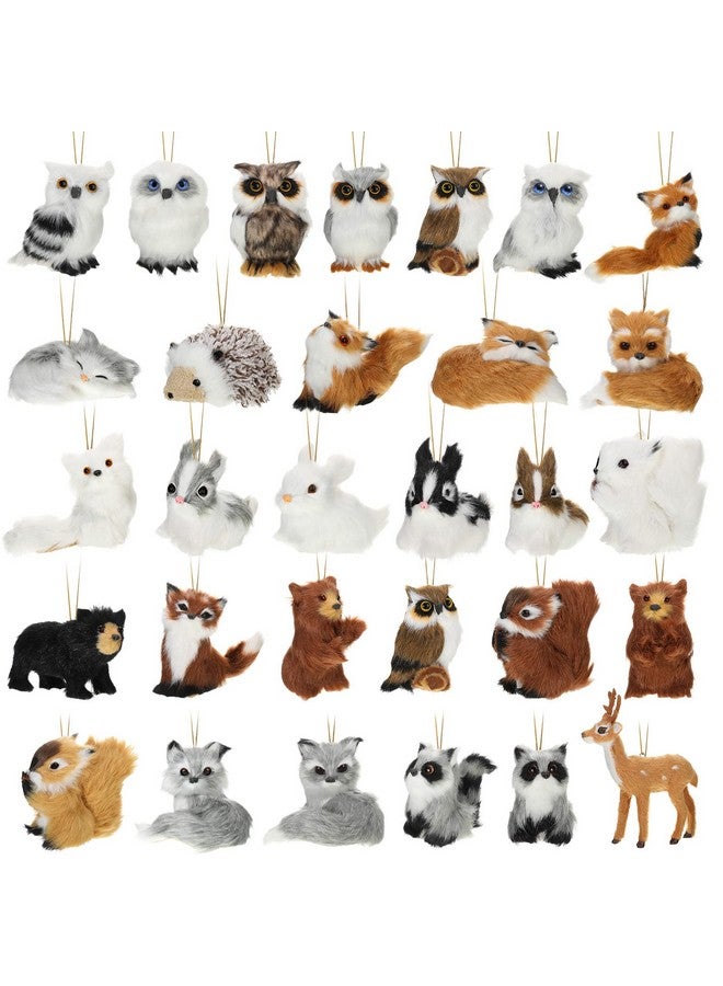 Jexine Jexine 30 Pieces Plush Animal Christmas Ornaments, Felt Woodland Forest Furry Animals Ornaments, Farm Animal Ornaments for Christmas Tree Ornaments Backpack Holiday Party Hanging Decor Home (Fresh) - Image 1