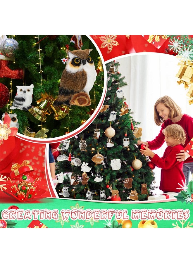 Jexine Jexine 30 Pieces Plush Animal Christmas Ornaments, Felt Woodland Forest Furry Animals Ornaments, Farm Animal Ornaments for Christmas Tree Ornaments Backpack Holiday Party Hanging Decor Home (Fresh) - Image 4