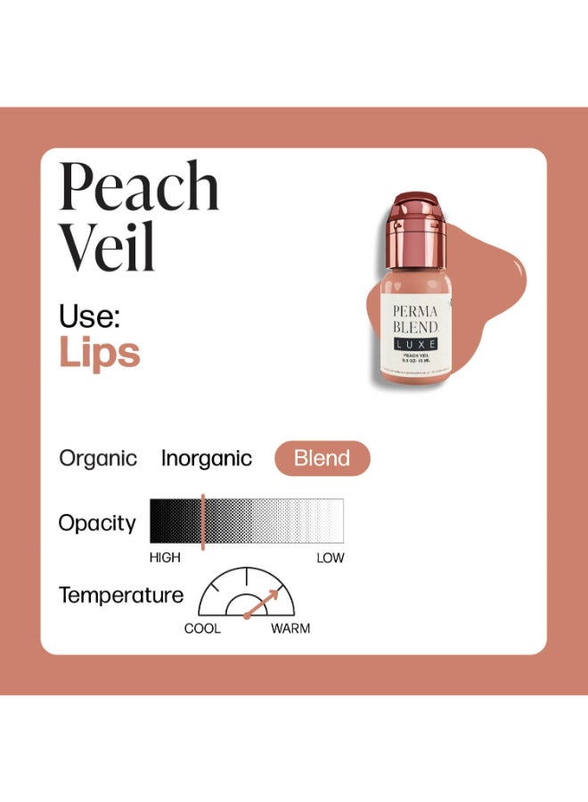 Perma Blend Luxe Lip Pigments Peach Veil 15Ml: Organic Lip Tattoo Ink : Semi-Permanent Lip Color For Natural, Long-Lasting Results Lxpv1/2-S - Image 2