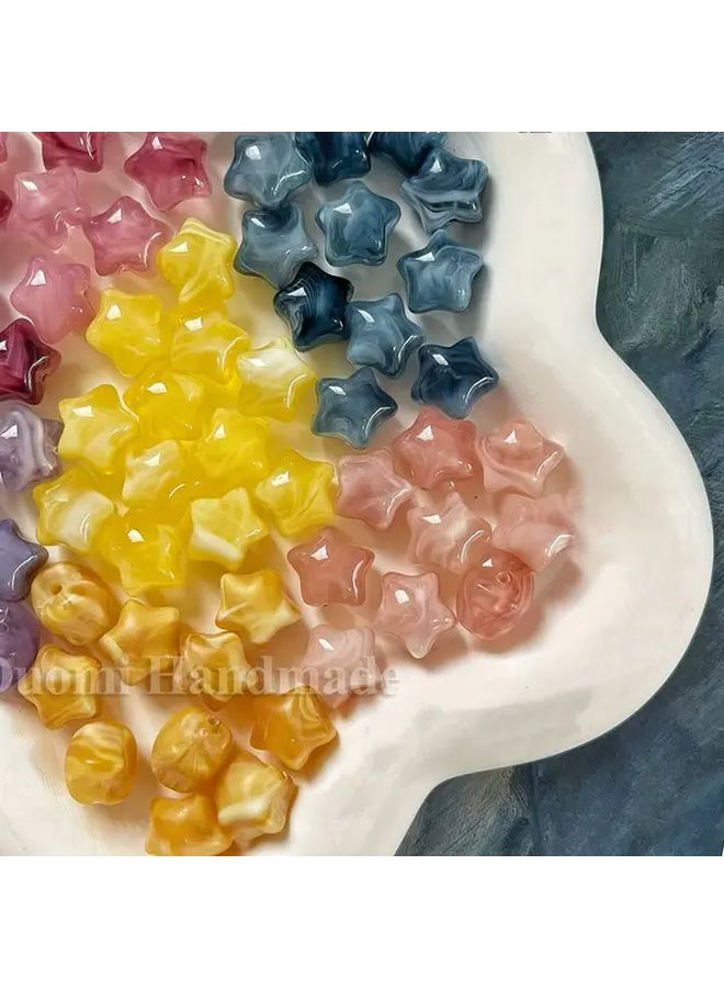 50 خرزة نجمية شفافة من الأكريليك بقطر 12 ملم لصنع الأساور والمجوهرات اليدوية - Image 5