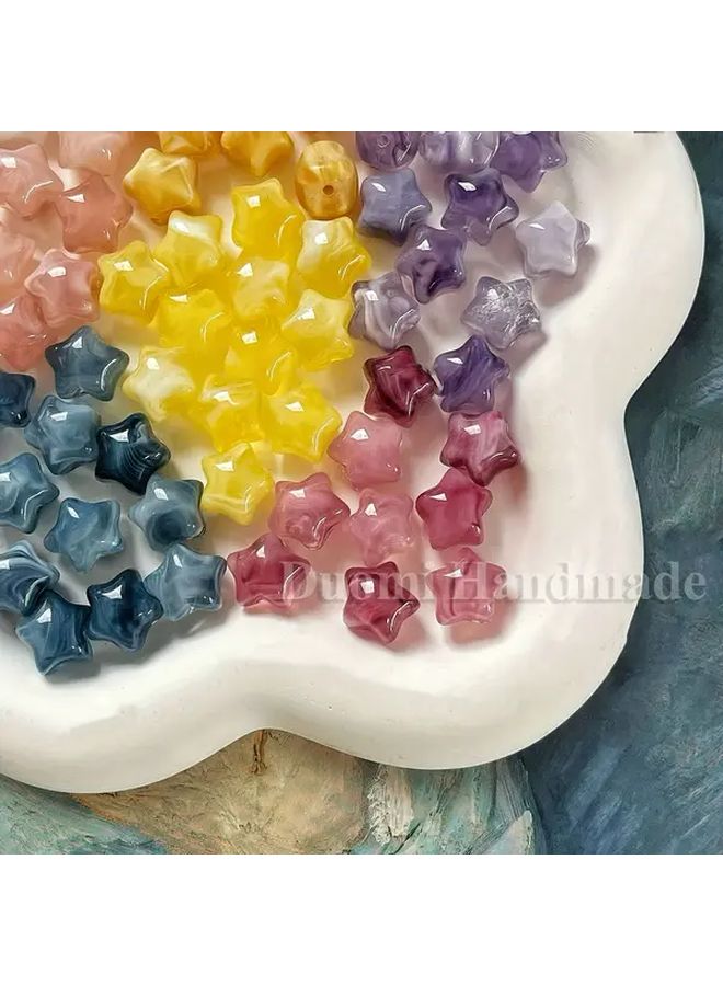 50 خرزة نجمية شفافة من الأكريليك بقطر 12 ملم لصنع الأساور والمجوهرات اليدوية - Image 3