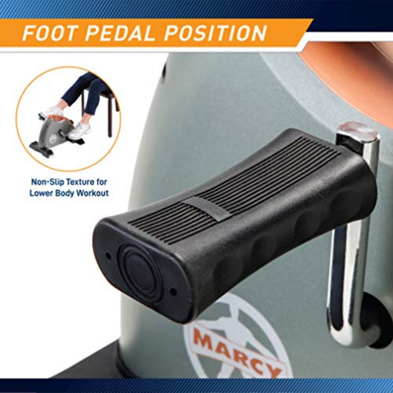 Under desk mini pedal leg and arm exercise cycle for home office use, made of durable steel with black finish, featuring smooth adjustable magnetic resistance for low-impact physical therapy workouts - Image 5