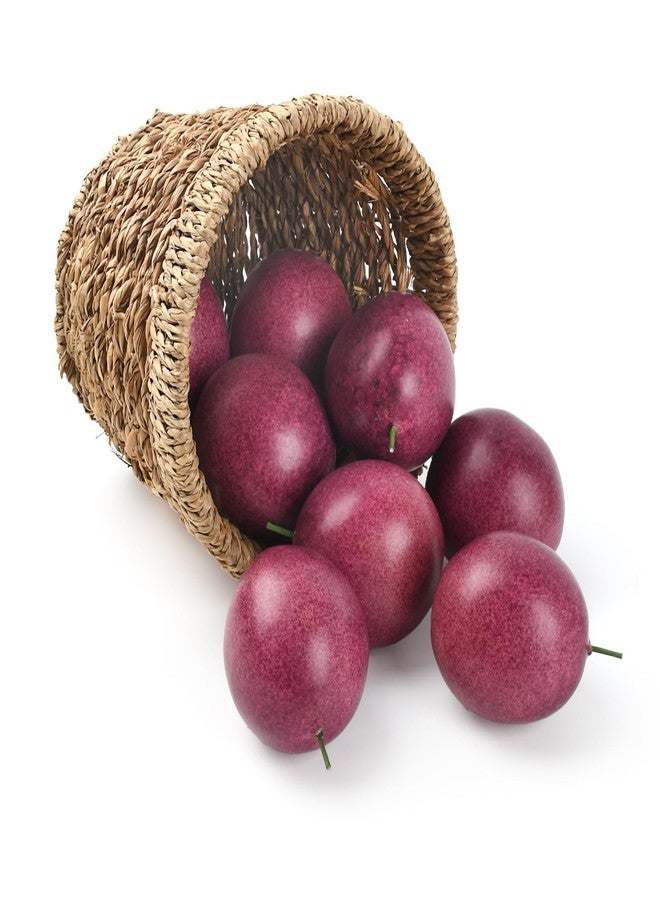 Luckforest Artificial Passion Fruits, 8 Pcs Simulation Fake Passion Fruits for Home Kitchen Fruit Model Cabinet Decor Photography Props - Image 1
