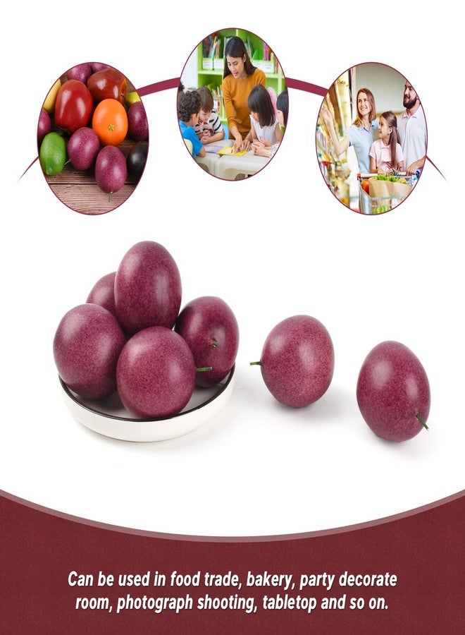 Luckforest Artificial Passion Fruits, 8 Pcs Simulation Fake Passion Fruits for Home Kitchen Fruit Model Cabinet Decor Photography Props - Image 3