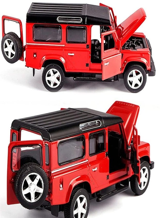 VARIYA ENTERPRISE Exclusive Alloy Metal Pull Back Die-cast Car 1/32 Defender Diecast Metal Pullback Toy car with Openable Doors, Light Music Boys Gifts Toy【 RED 】 - Image 1