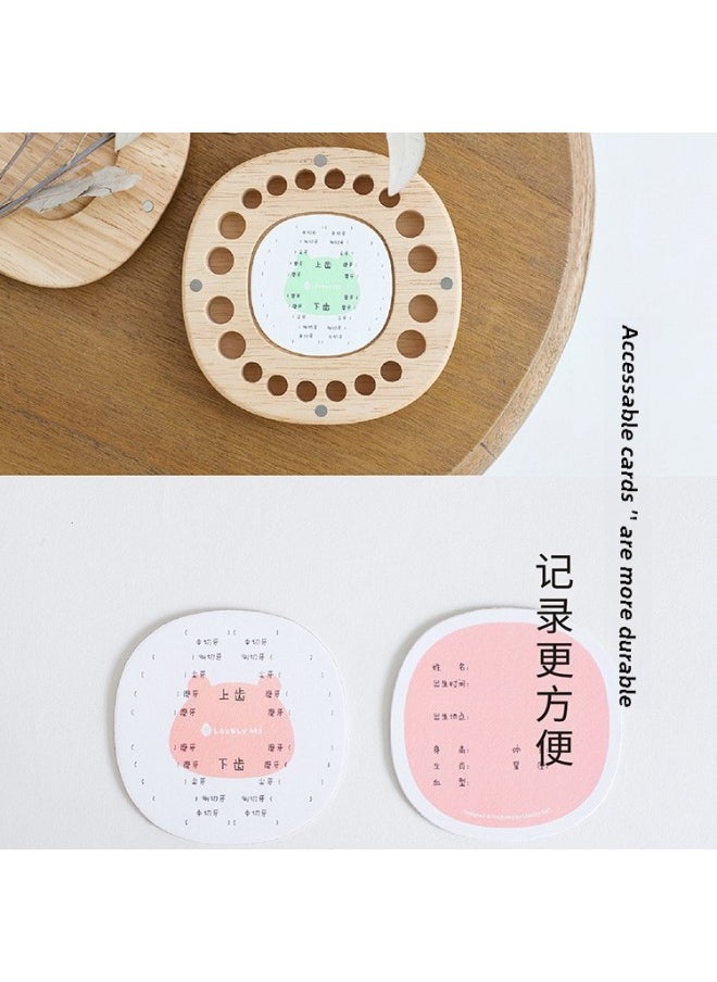 Generic Ink Small Deciduous Teeth Storage Box Solid Wood Children's Memorial Baby Boys And Girls Teeth Storage Box Advanced Engraving-Color:Smiley Teeth Box (No.3) Oval-Big Mouth  - Image 4