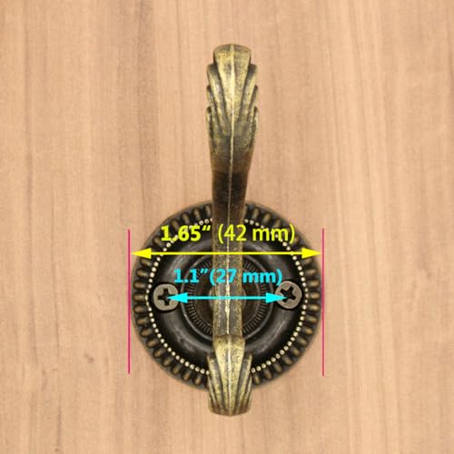LXZ 4 PCs Antique Brass Wall Mounted Hooks - Wall Hooks - Hat Hangers Robe Hooks, Height 2.9-in (7.3 cm) - Image 3