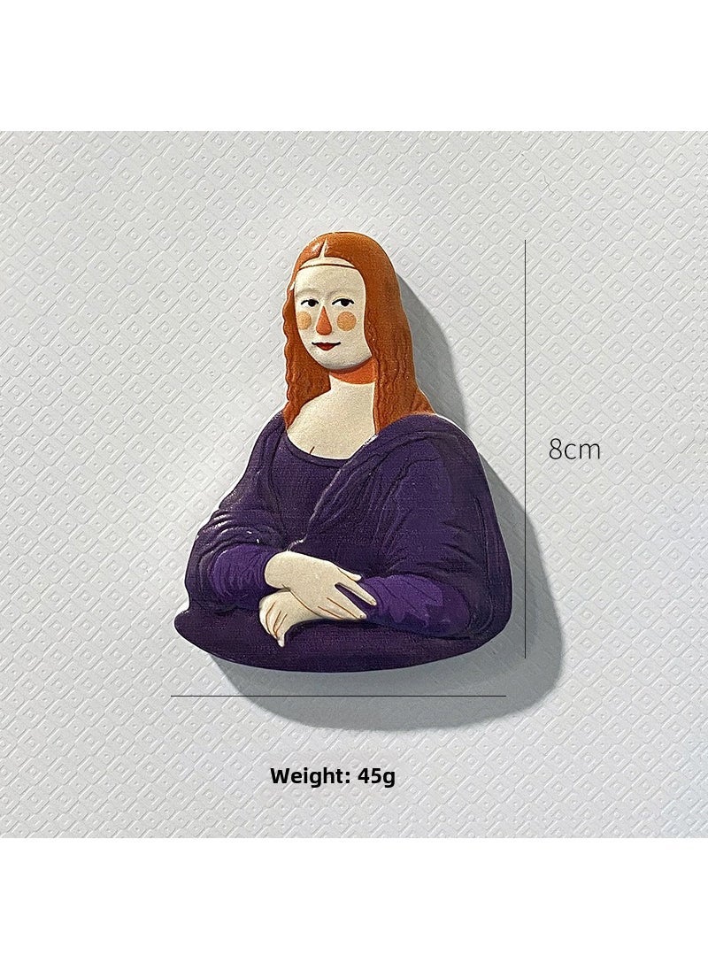 بيوينتي 3D Classic Art Fridge Magnets Resin Retro Mona Lisa 