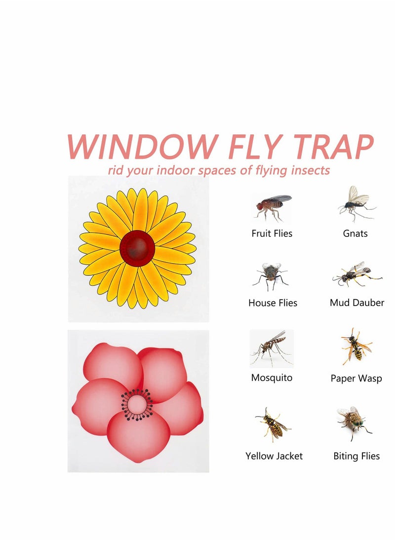 KASTWAVE - Window Fly Traps, 30 PCS Flies & Bug Fly Trap, Floral Pattern Design Sticky Fly Catcher for Indoor Houseflies Fly Gnat, Nontoxic and Pesticide-Free - Image 1