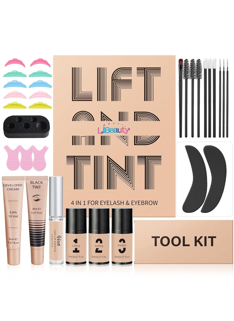 Libeauty Libeauty Lash Lift Kit and Black Color Brow Lamination Kit Quick Curling Perming  Coloring with Complete Tools DIY at Home and Popular with Salons Black 