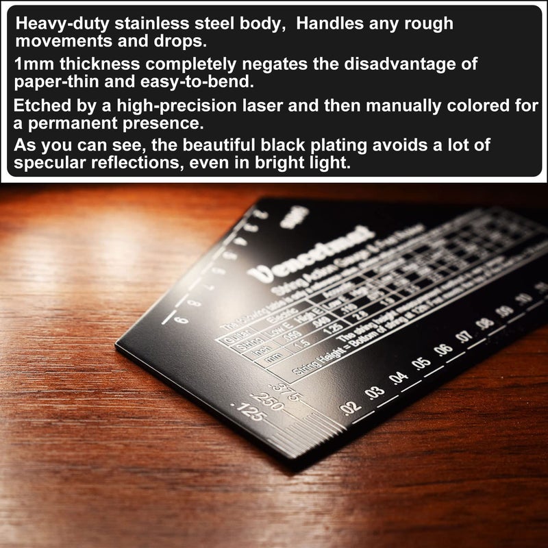 Vencetmat Guitar String Action Gauge, String Height Ruler, Guitar Fret Rocker, Fret Leveling Guide, Buzzing Fret Catcher, 1mm Thickness, Laser Etching, High Precision Graduations,Luthier Tools - Image 2