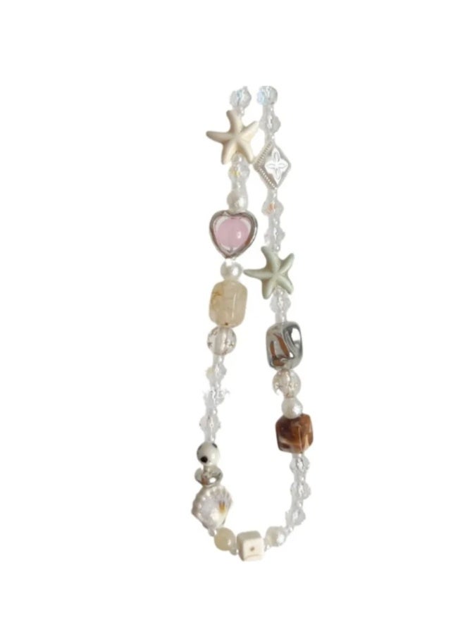 ShebSheb Beaded Phone Charms, Summer Style Wrist Strap Lanyard,Cute Camera Charm Strap - Image 1